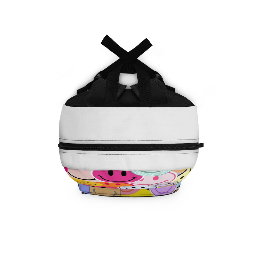Smiley Faces Pattern Backpack – Colorful Happy Emoji School Bag
