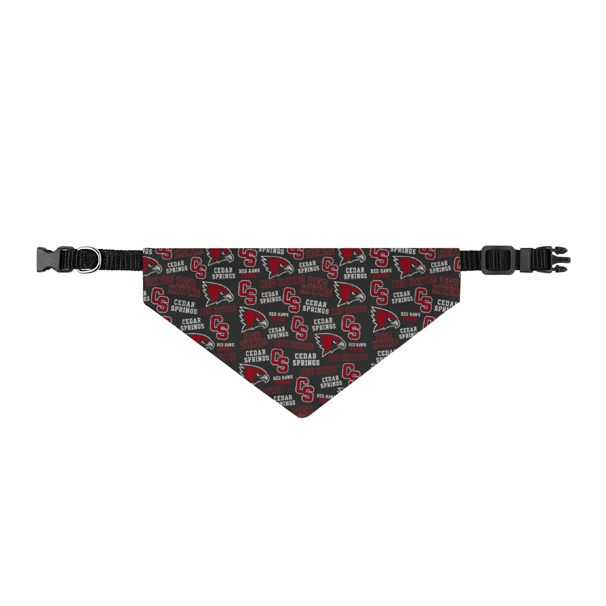Clip-On Pet Bandana — Black & Red 'All I Want for Christmas is My Cat' Holiday Pattern