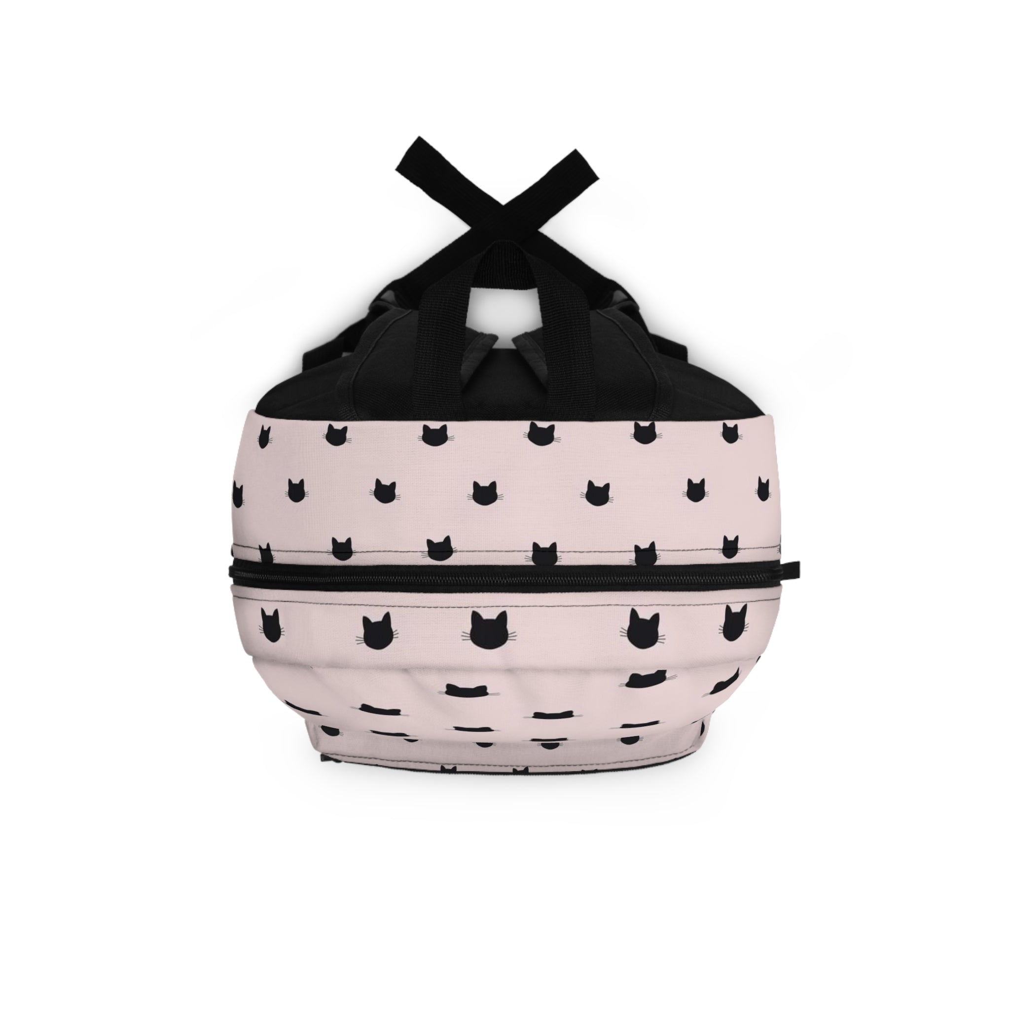 Pink Cat Silhouette Backpack – Cute Minimalist Kitty Pattern School Bag