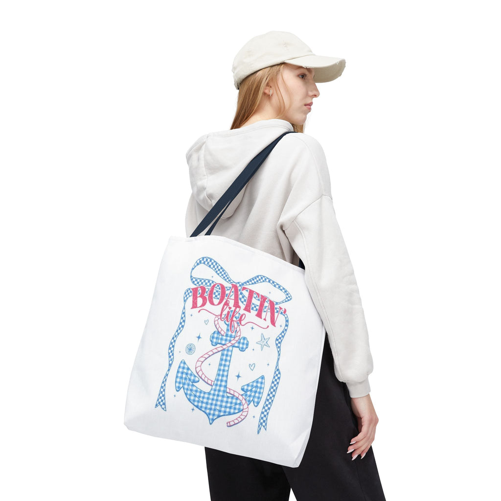 Nautical "Boatin' Life" Anchor Tote Bag — Summer Beach Tote