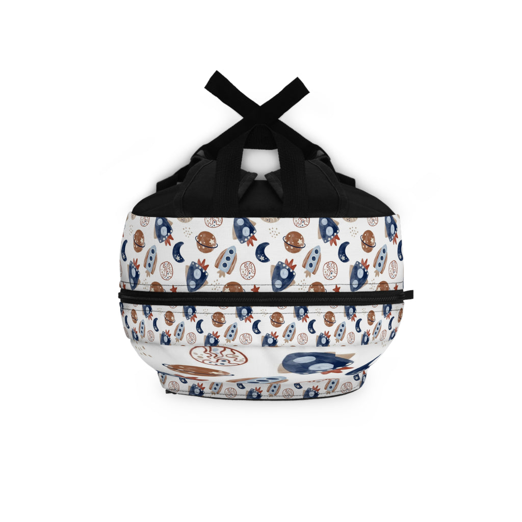 Kids' Space Rocket Backpack — Cute Planets & Moon Pattern School Bag