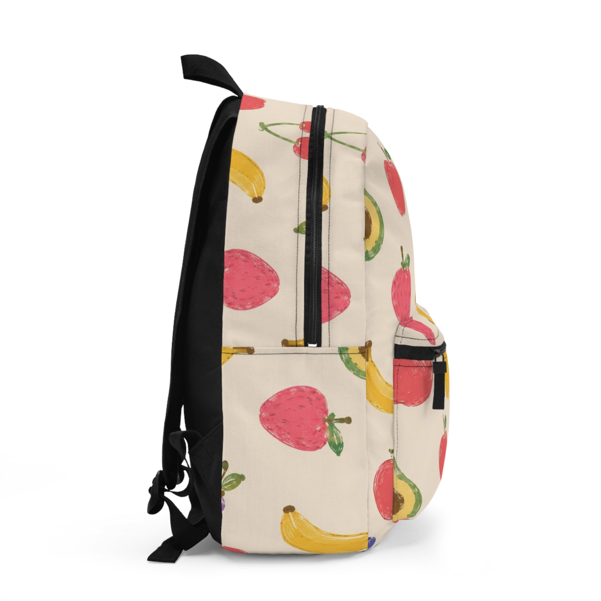 Fruit Pattern Backpack – Watercolor Apples, Bananas & Pears Print