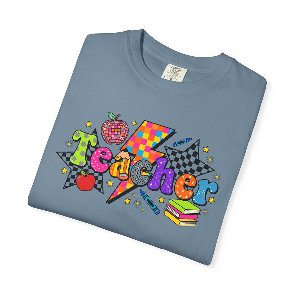 Teacher Pop Art T‑Shirt — Colorful Back-to-School Teacher Gift