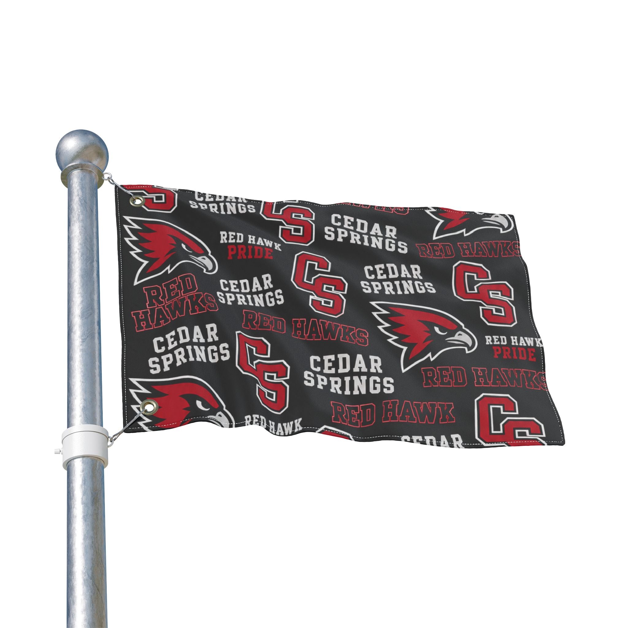 Cedar Springs Red Hawks Double-Sided Flag
