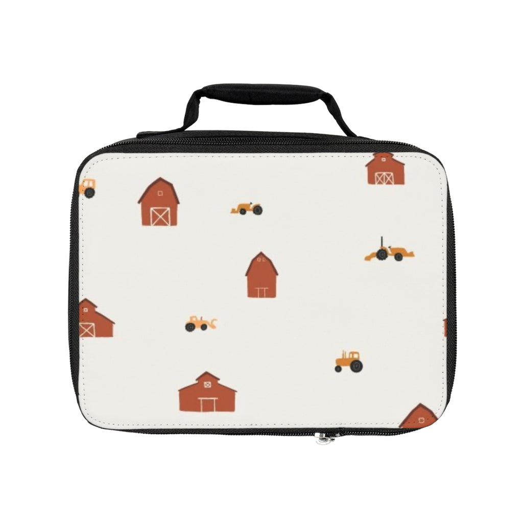 Farmhouse Barn & Tractor Lunch Bag — Kids’ Cute Farm Pattern Insulated Lunchbox