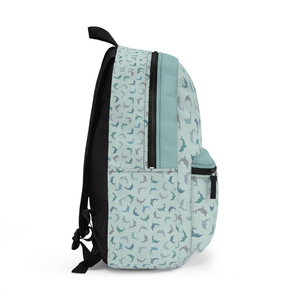 Aqua Shark Pattern Backpack — Cute Kids & Teen School Bag