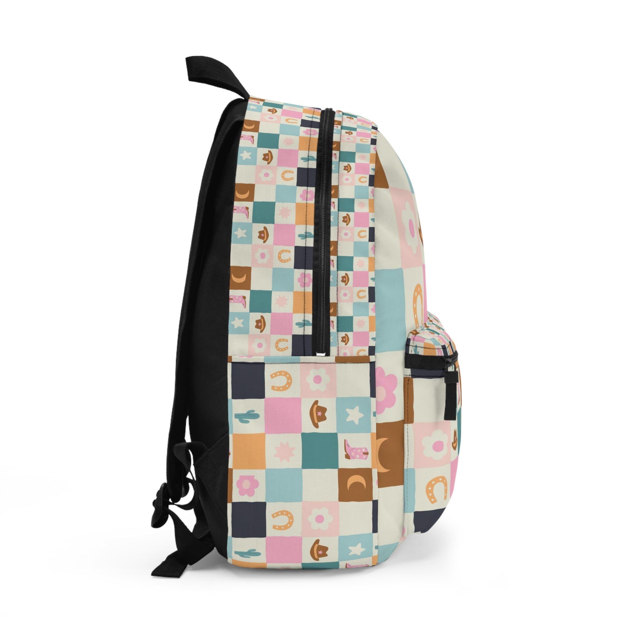 Kids' Pastel Cowgirl Patchwork Backpack – Cute Western Print School Bag