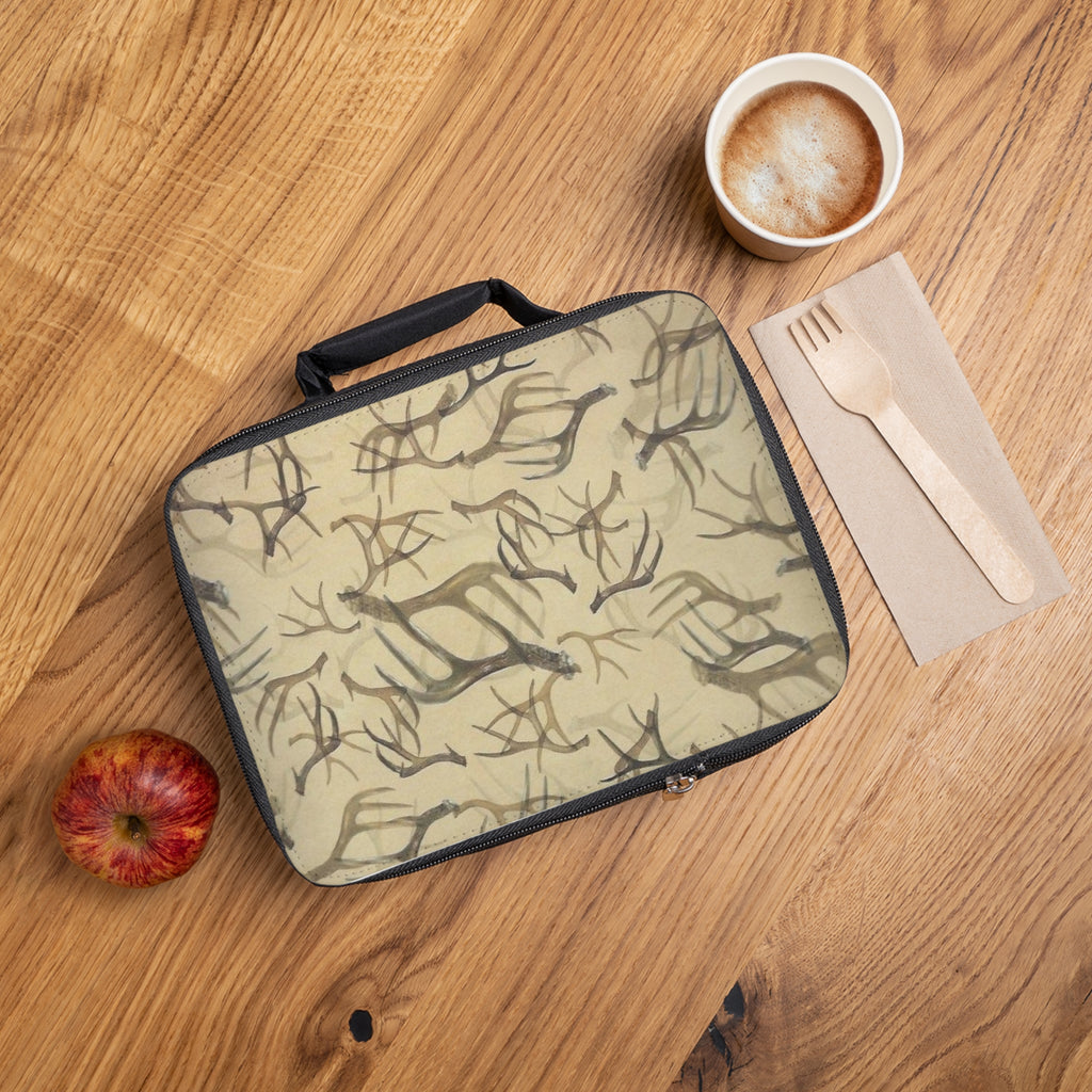 Lunch Bag — Neutral Abstract Deer Pattern Insulated Kids & Adult Bento Cooler