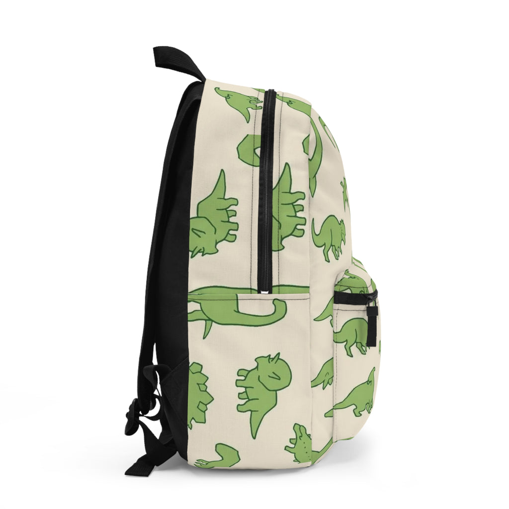 Cute Green Dinosaur Pattern Backpack — Kids' Dino School Backpack