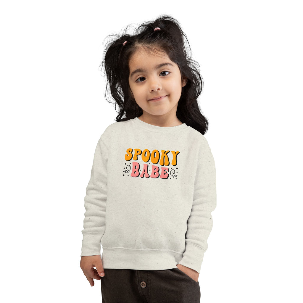 Toddler Sweatshirt — "Spooky Babe" Halloween Ghost Graphic