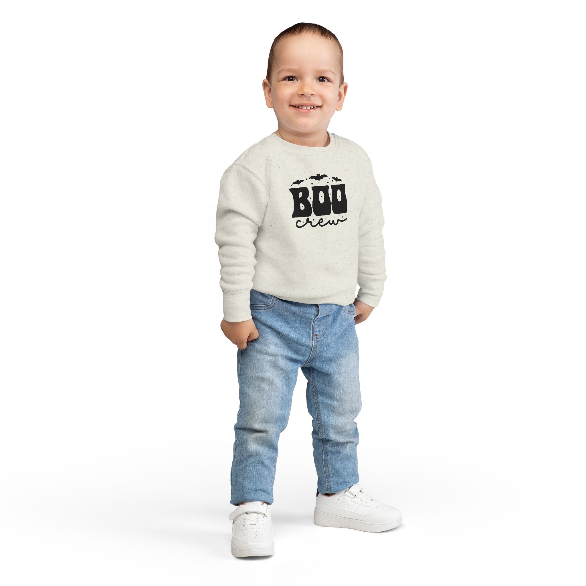 Boo Crew Toddler Sweatshirt — Cute Halloween Bat Graphic Pullover for Kids
