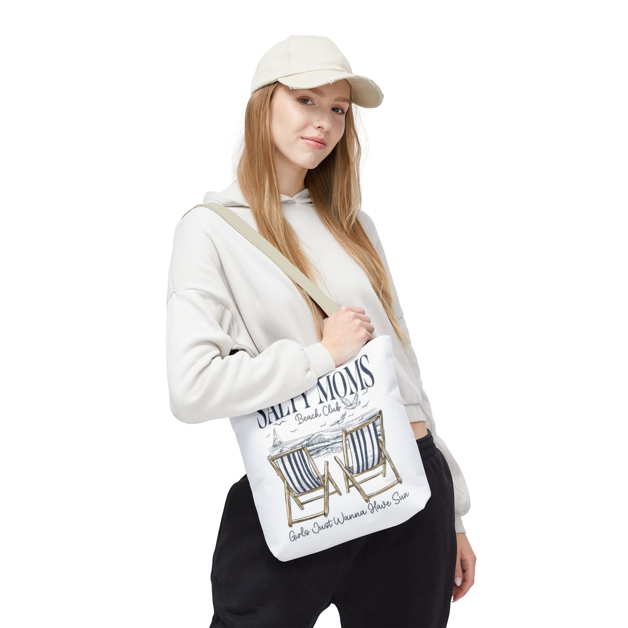 Salty Moms Beach Club Tote Bag – 'Girls Just Wanna Have Sun' Beach Tote