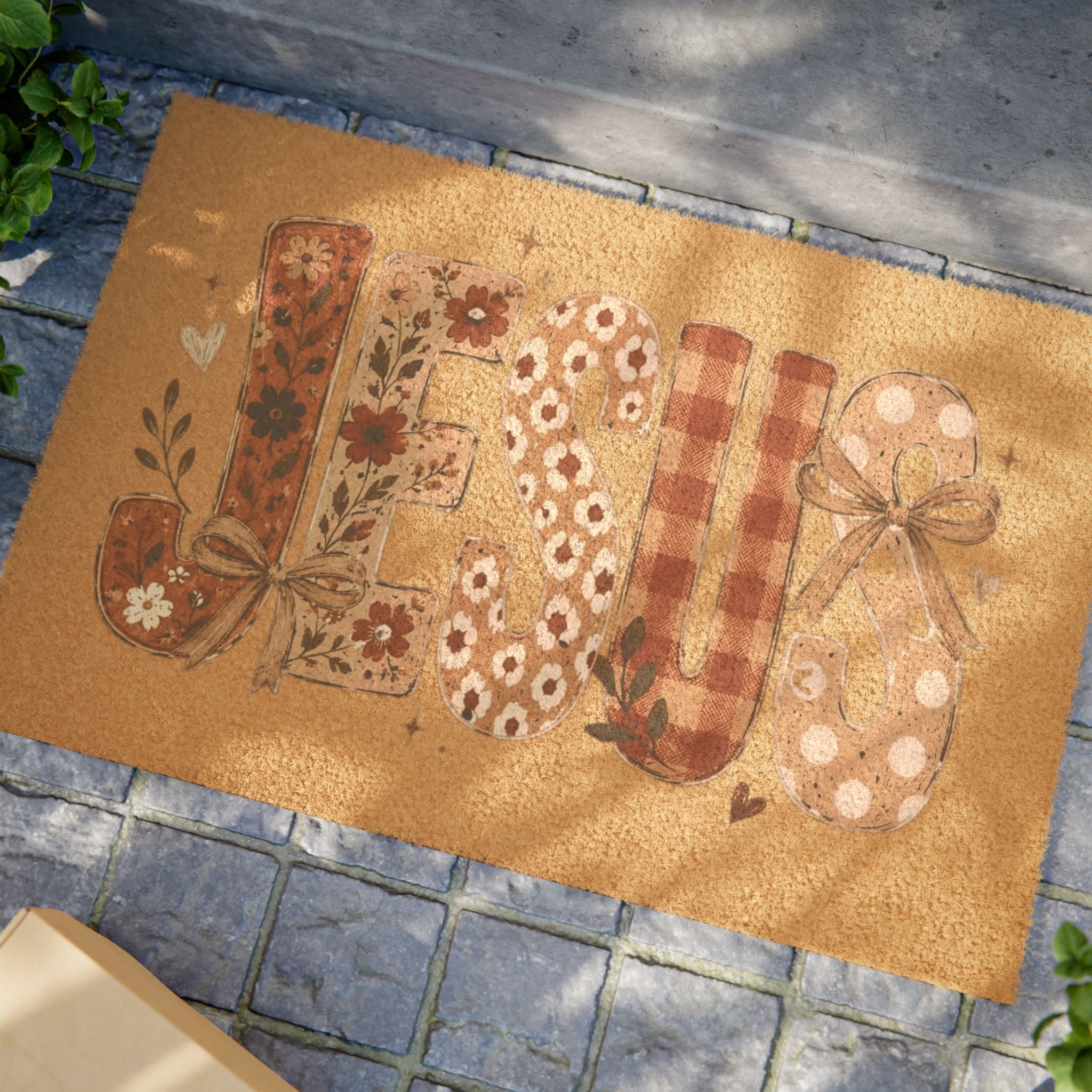 Jesus Fall Welcome Mat
