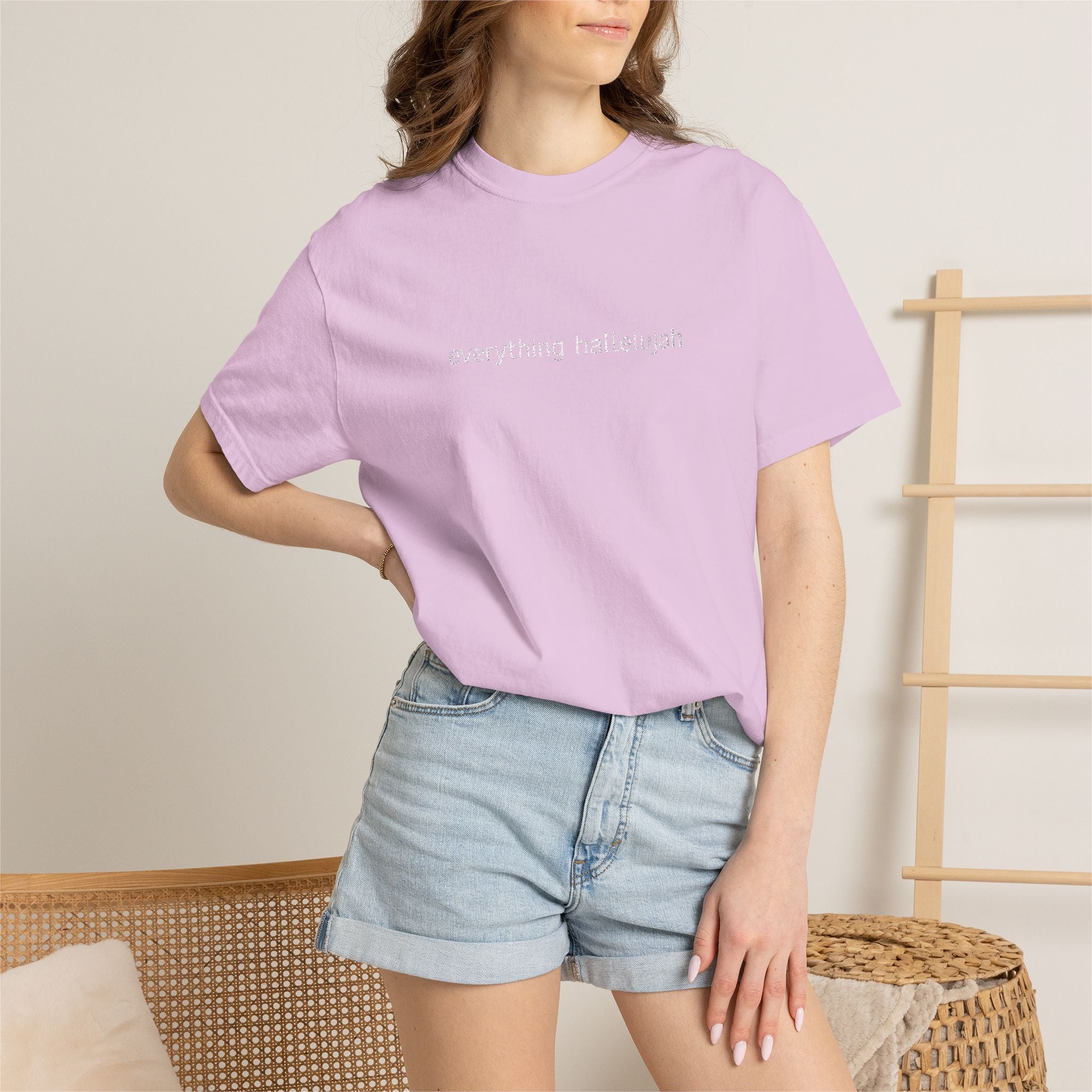 Everything Hallelujah embroidered T-shirt | religious typography, gospel