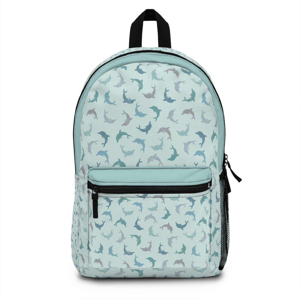 Aqua Shark Pattern Backpack — Cute Kids & Teen School Bag
