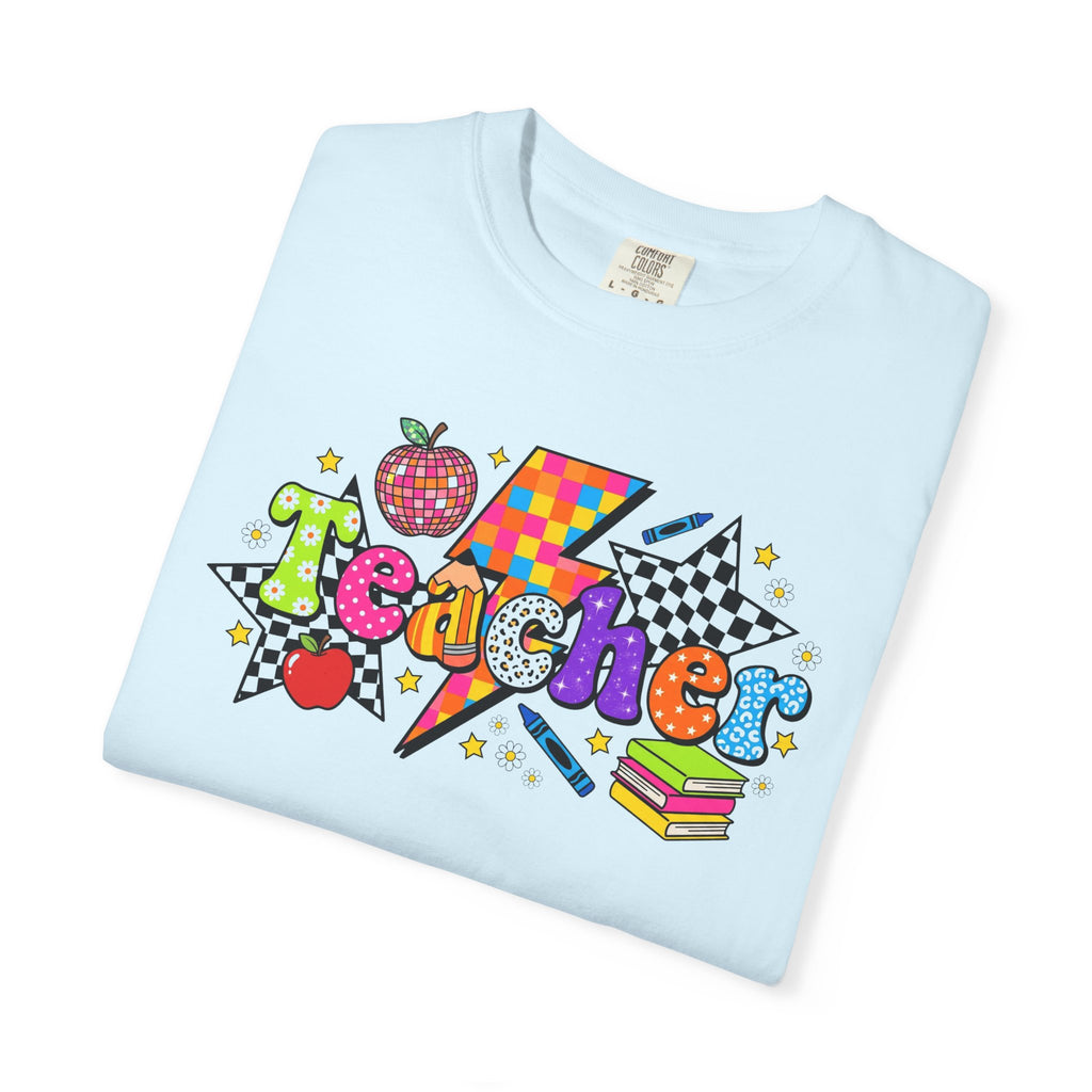 Teacher Pop Art T‑Shirt — Colorful Back-to-School Teacher Gift