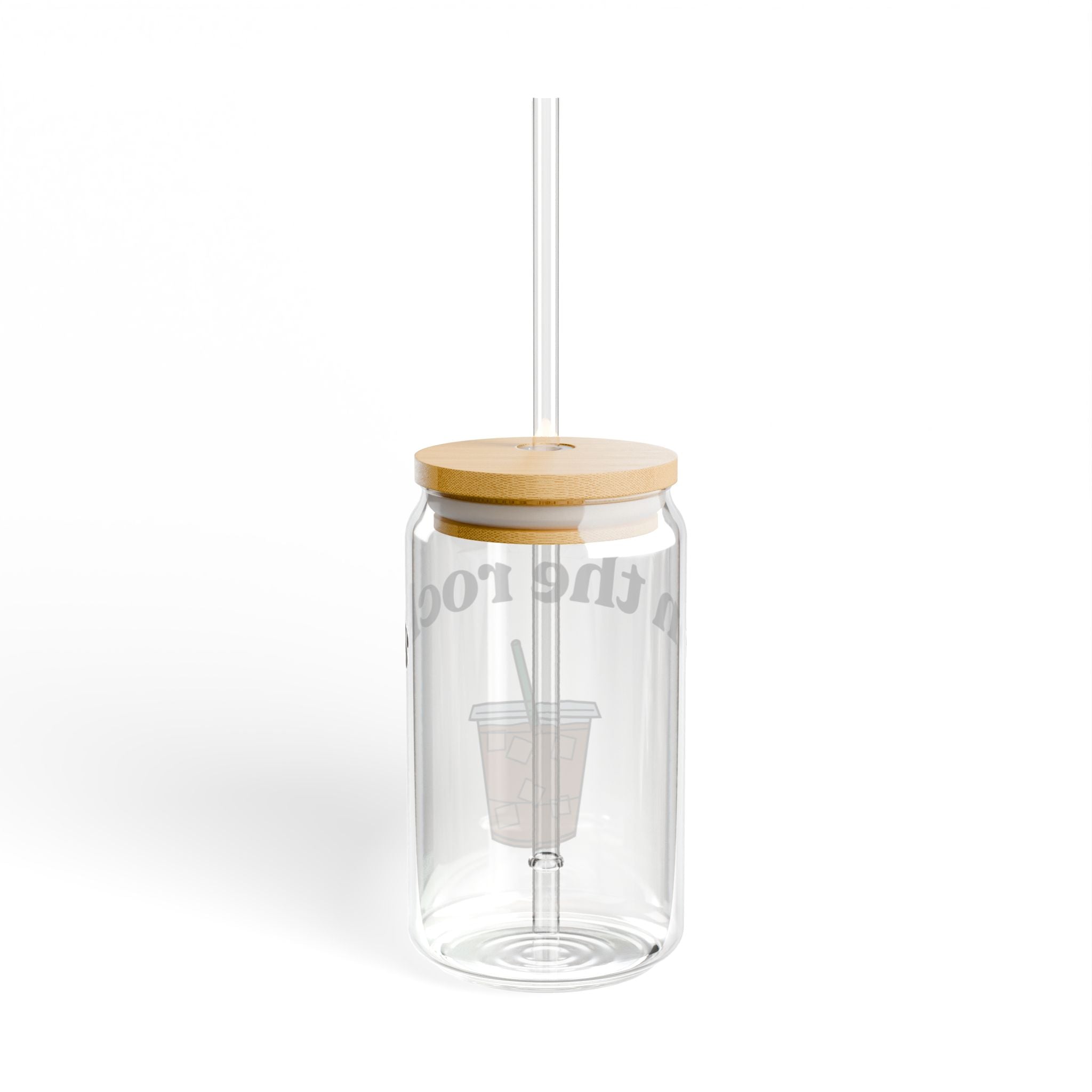 Iced Coffee Illustration Sipper Glass | 16oz