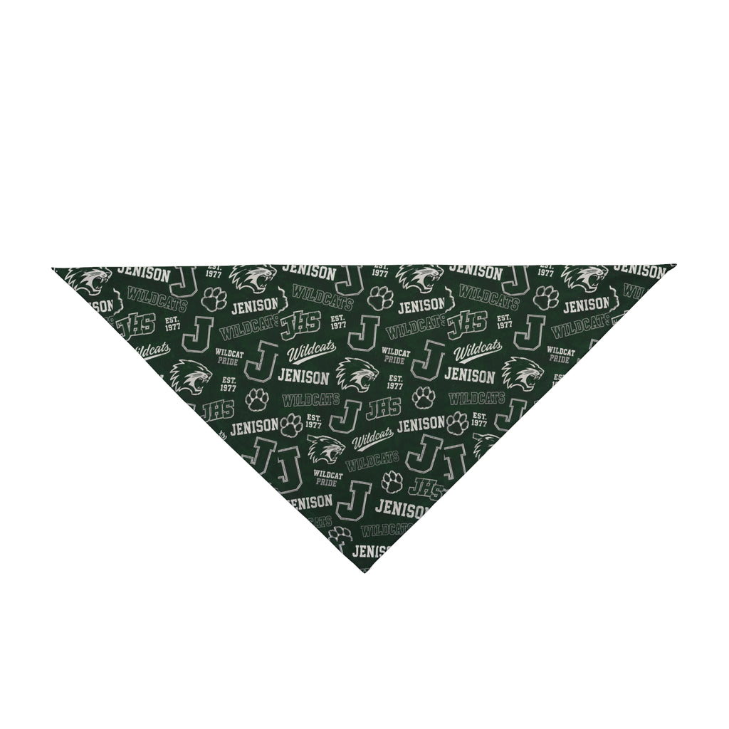 Jenison Paw Print Pet Bandana — Reversible School Spirit Dog & Cat Accessory