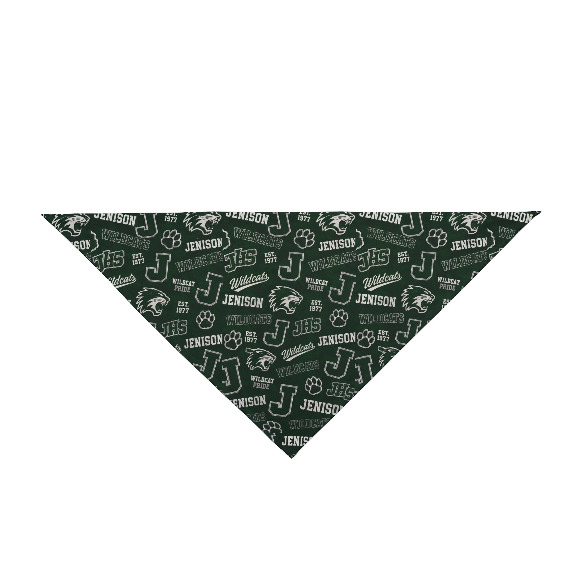 Jenison Paw Print Pet Bandana — Reversible School Spirit Dog & Cat Accessory
