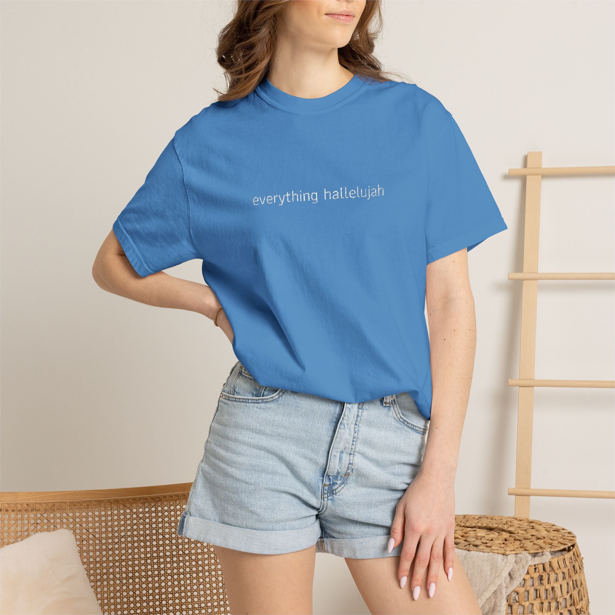Everything Hallelujah embroidered T-shirt | religious typography, gospel