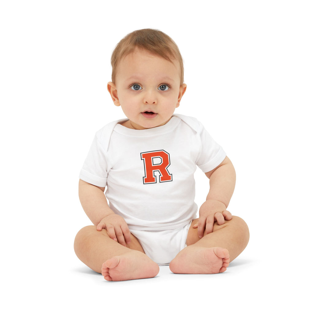 Infant One-Piece Bodysuit – Classic Red Varsity “R” Baby Jersey