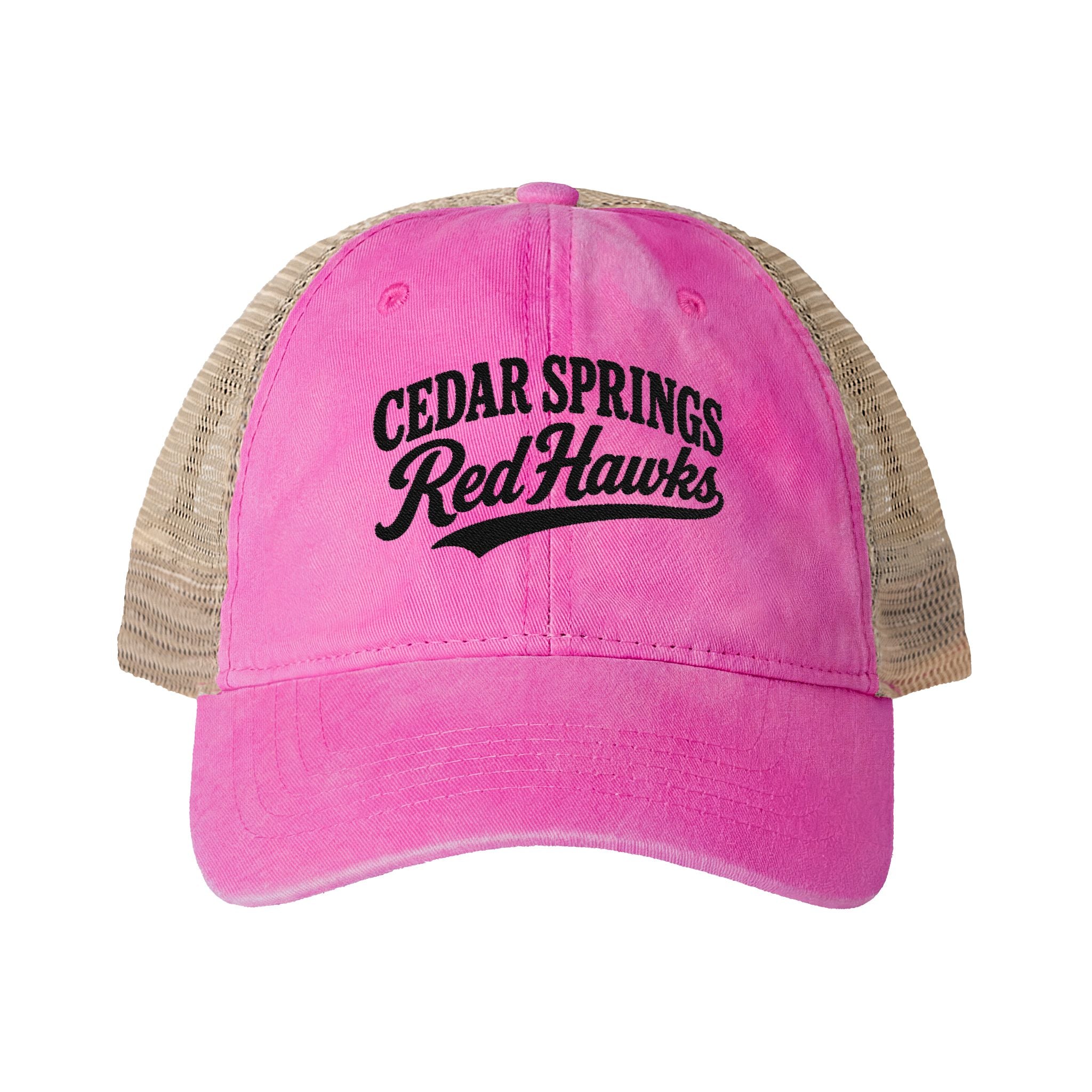 Cedar Springs Red Hawks Washed Mesh-Back Cap
