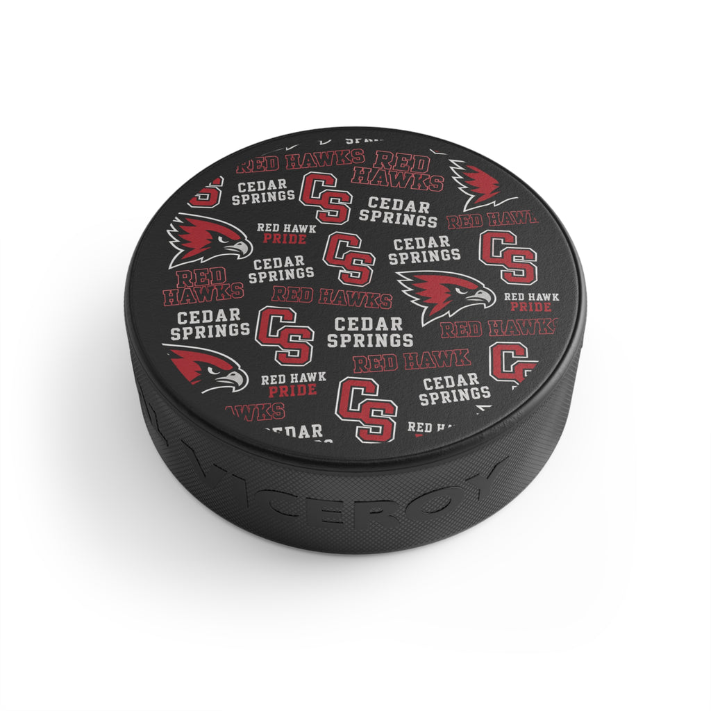 Cedar Springs Red Hawks Hockey Puck
