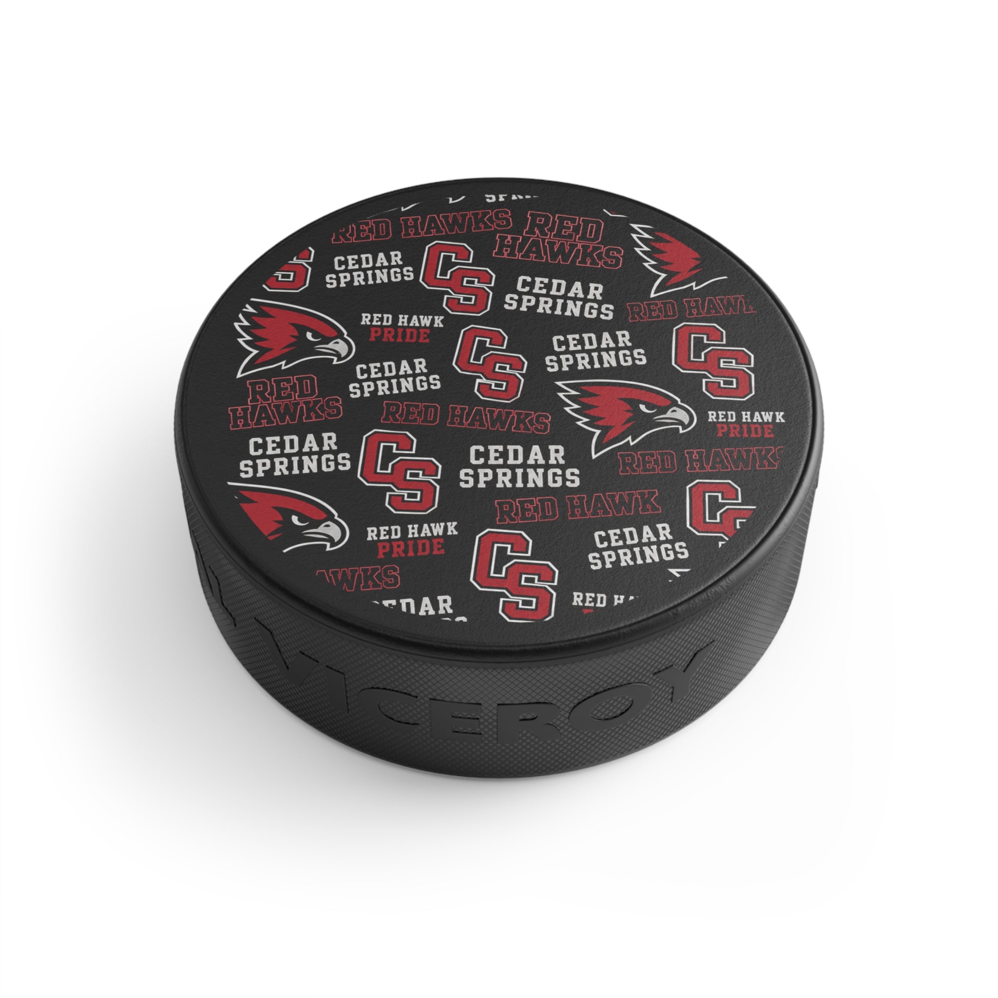 Cedar Springs Red Hawks Hockey Puck