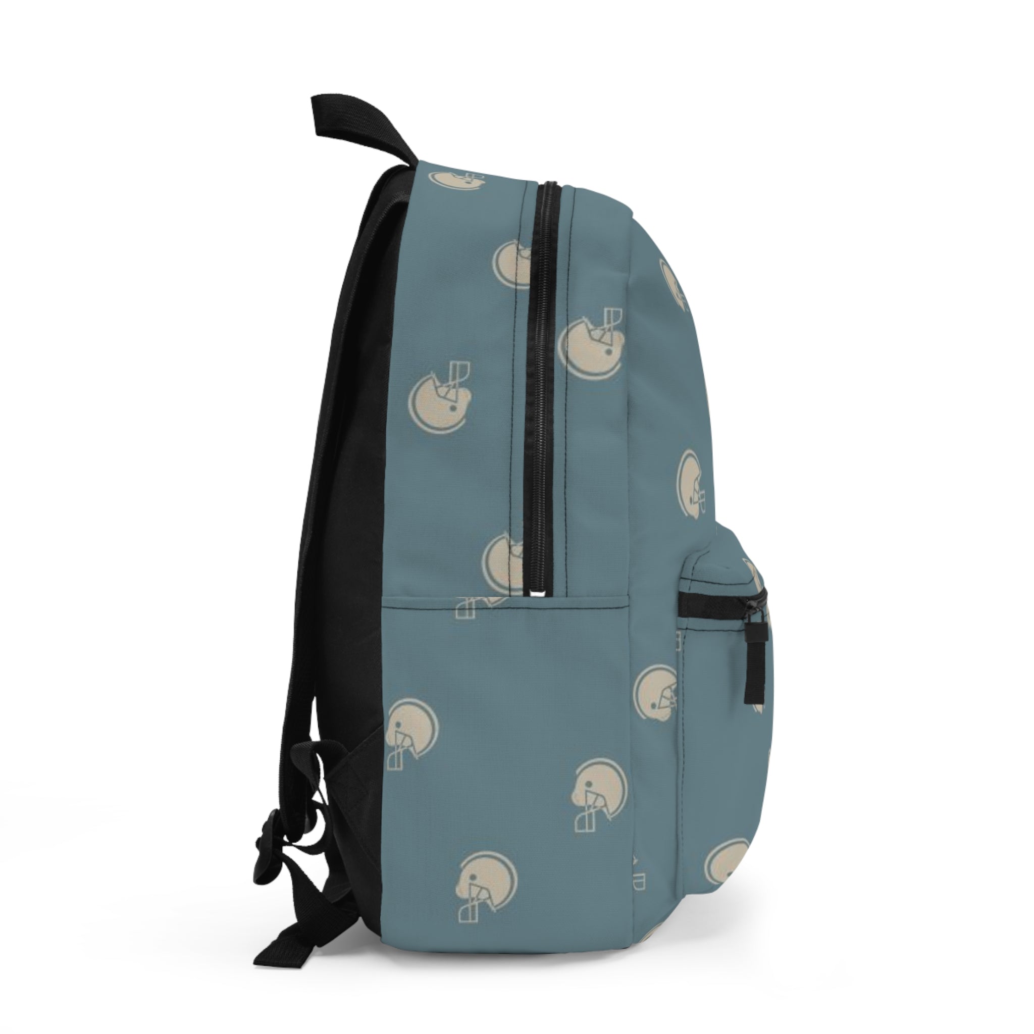 Football Helmet Pattern Backpack — Vintage Slate Blue Kids & Teen School Bag