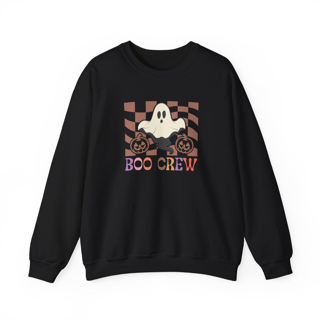 Boo Crew Halloween Crewneck Sweatshirt — Cute Ghost & Pumpkins