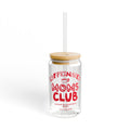 Caffeinated Moms Club Sipper Glass - 16oz Bamboo Lid Tumbler