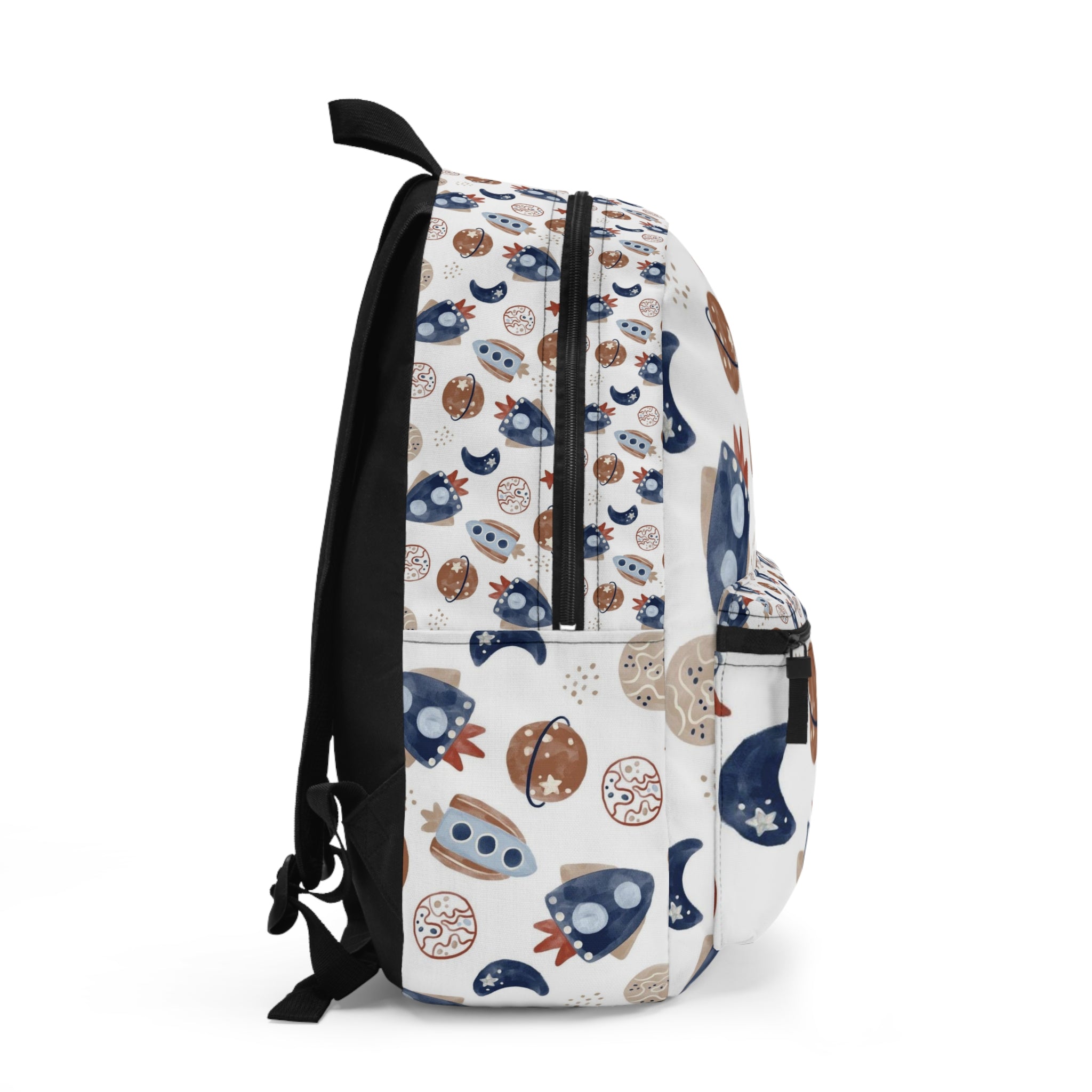 Kids' Space Rocket Backpack — Cute Planets & Moon Pattern School Bag