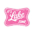 It's Lake Time Sticker — Pink Vintage Lake Life Kiss-Cut Decal