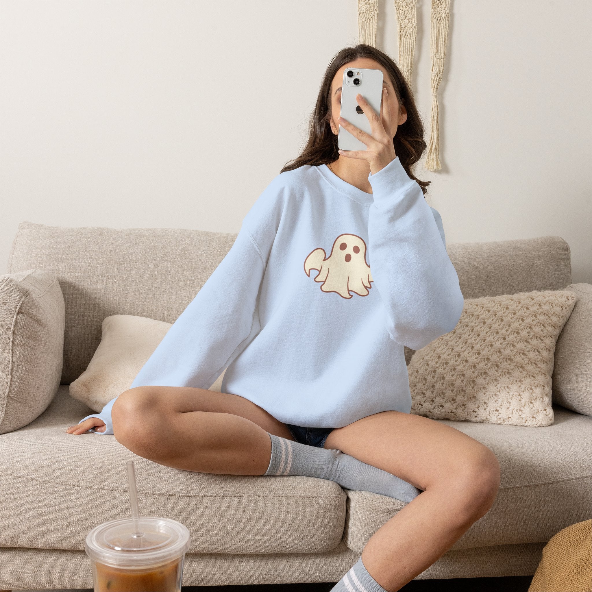 Ghost Graphic Sweatshirt — Cute Halloween Crewneck