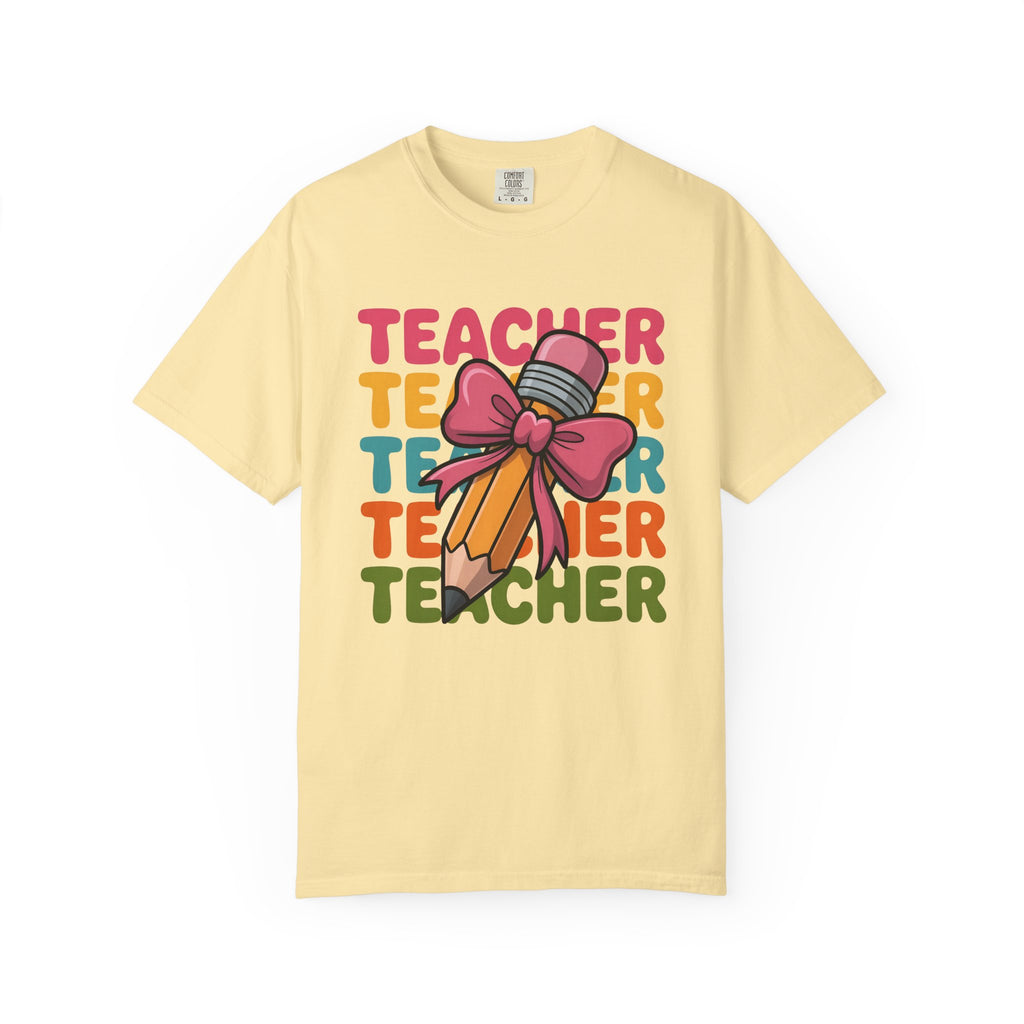 Teacher Pencil Bow Tee