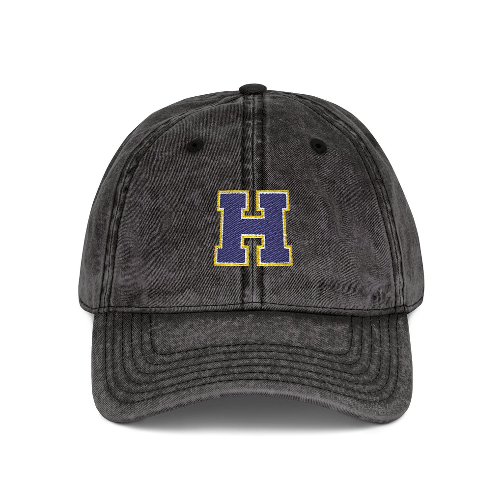 Vintage Embroidered 'H' Cap — Washed Grey Baseball Hat
