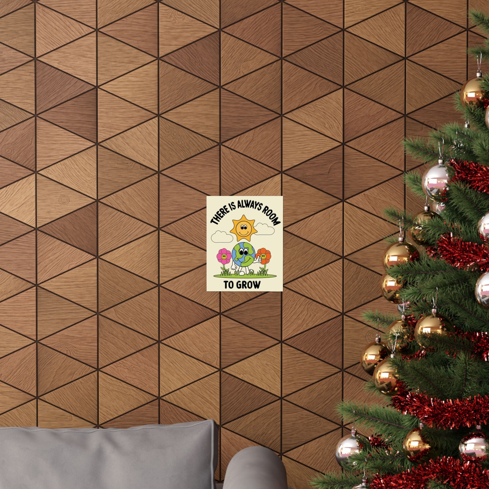Inspirational Earth Cartoon Poster — “There Is Always Room To Grow” Matte Vertical Print