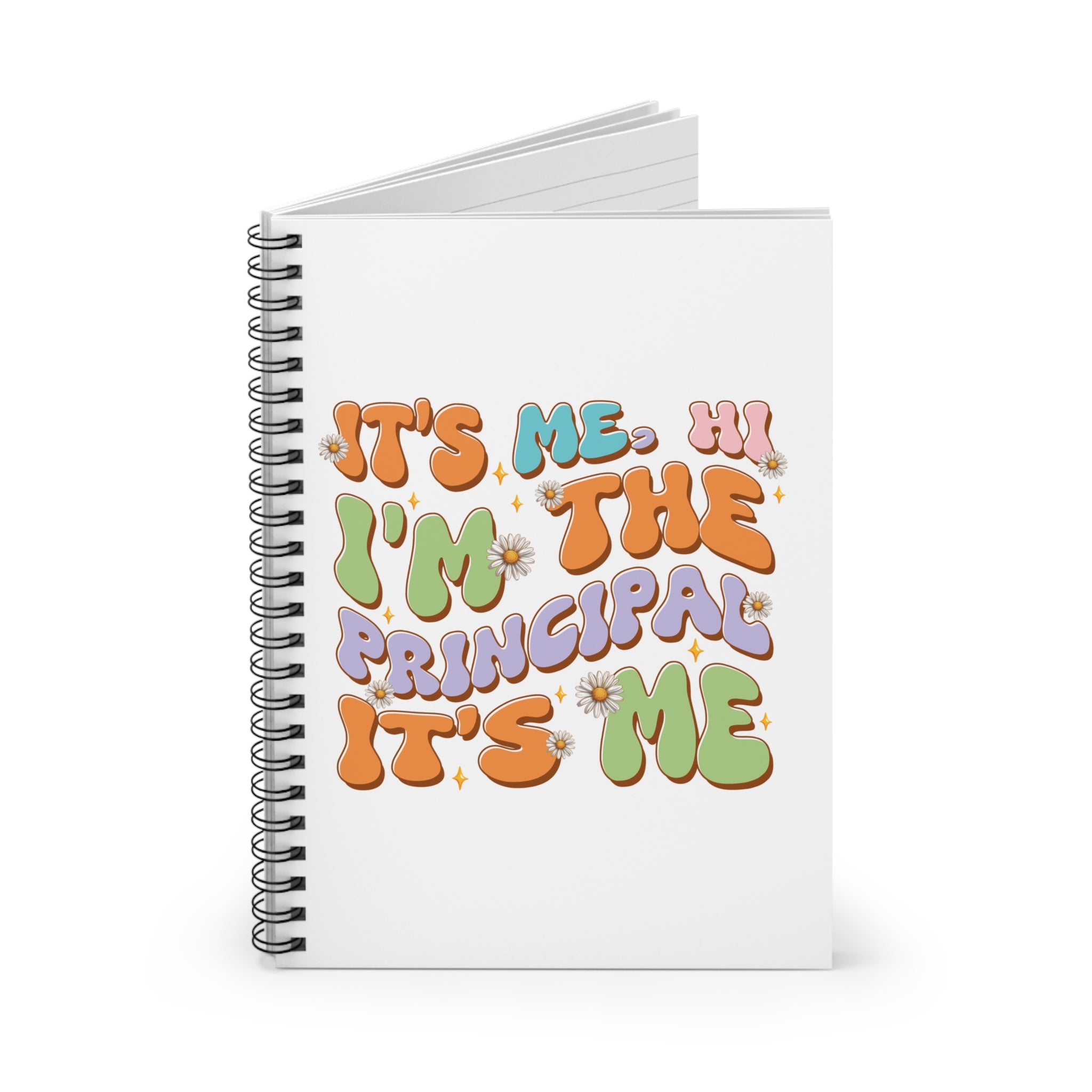 Principal Notebook — Retro Colorful "It's Me, I'm the Principal" Spiral Journal