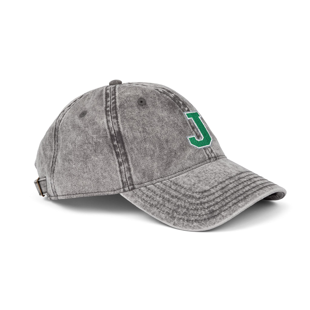 Embroidered Vintage 'J' Cap – Washed Baseball Hat