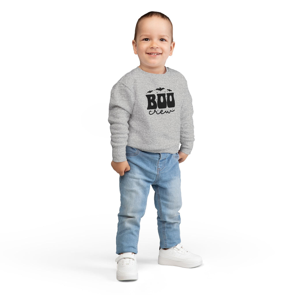 Boo Crew Toddler Sweatshirt — Cute Halloween Bat Graphic Pullover for Kids
