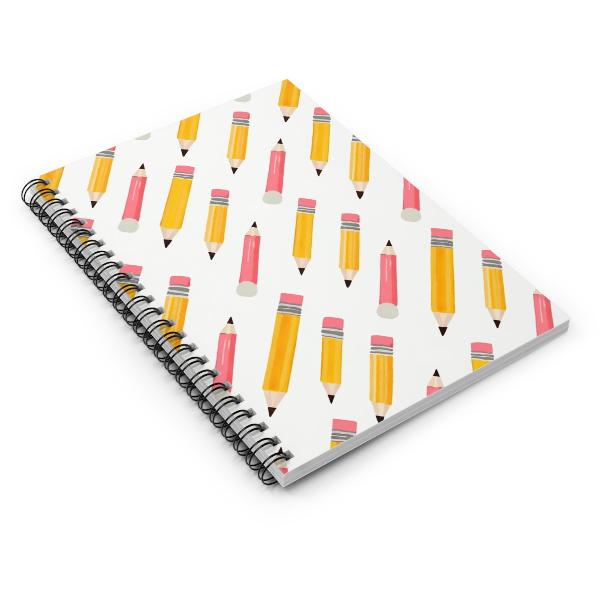 Pencil Pattern Spiral Notebook – Ruled School Journal
