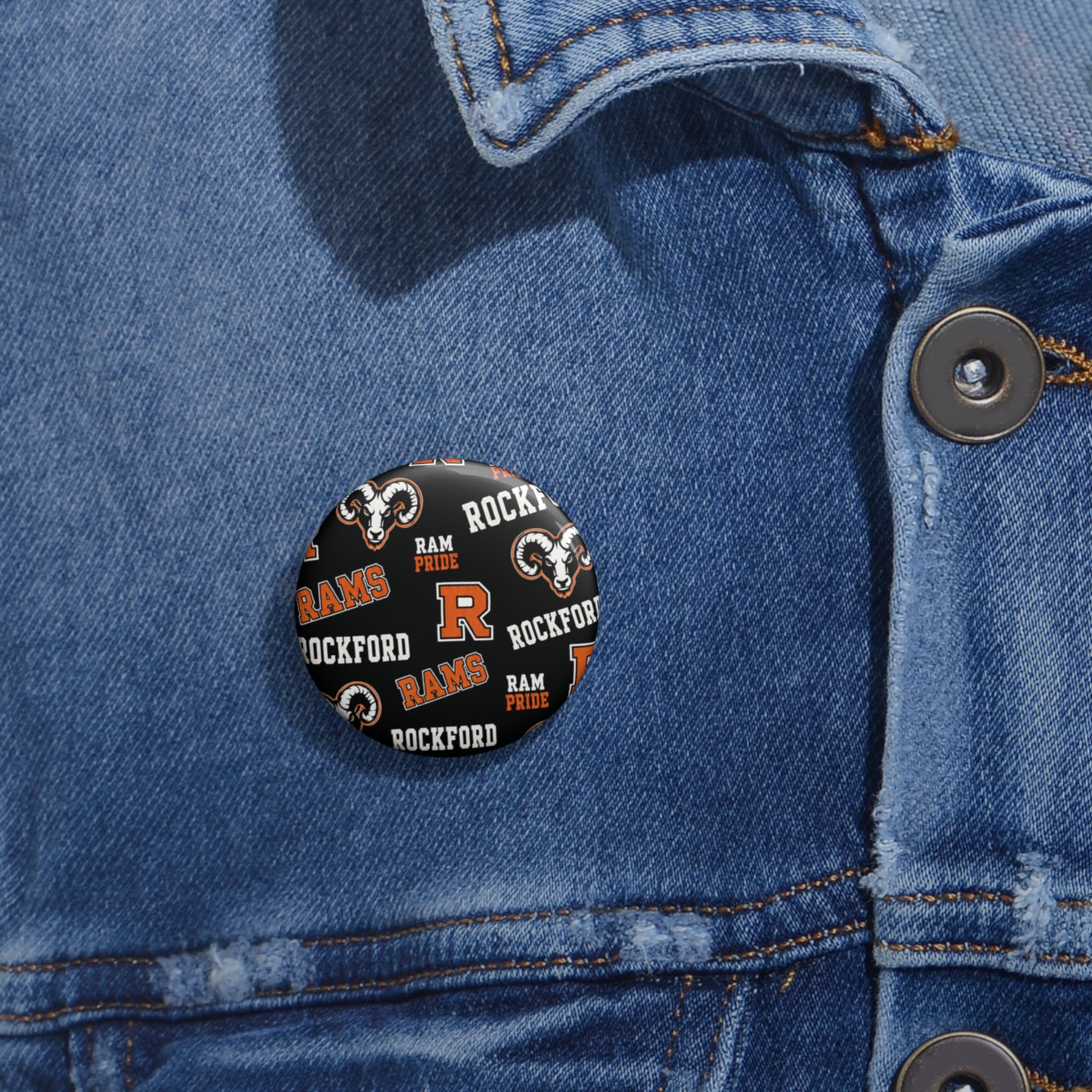Rockford Rams Pin Button