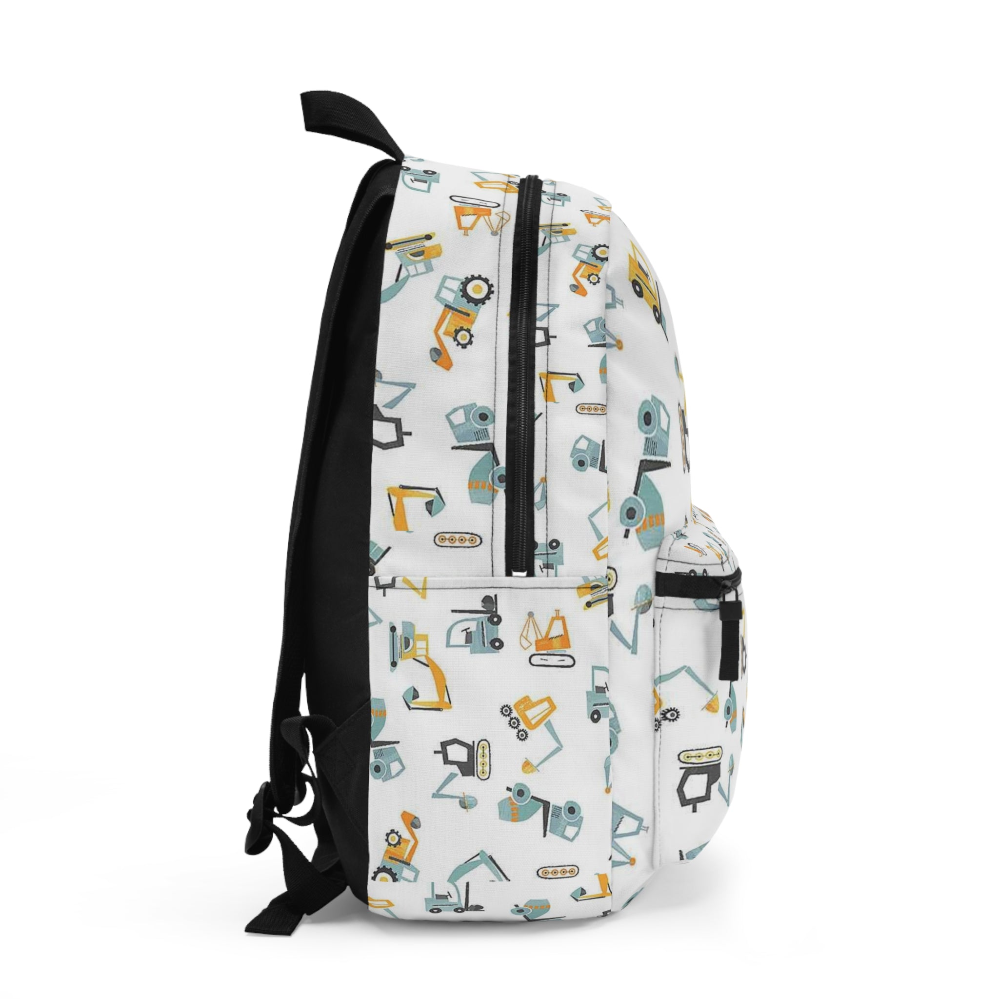 Construction Vehicles Kids Backpack — Cute Excavator & Crane Pattern