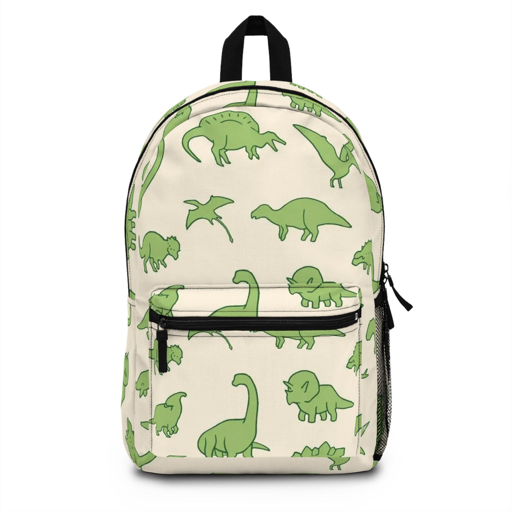 Cute Green Dinosaur Pattern Backpack — Kids' Dino School Backpack
