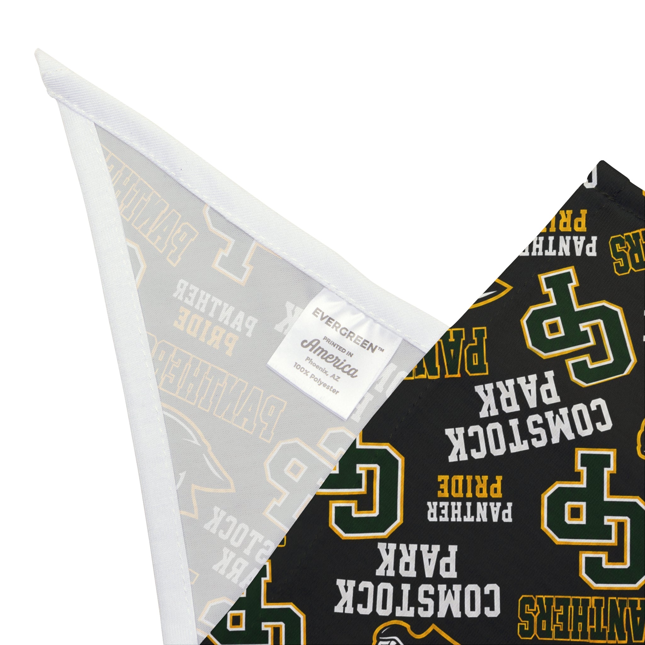 Comstock Park CP Logo Pet Bandana - Black & Gold School Spirit Dog Scarf