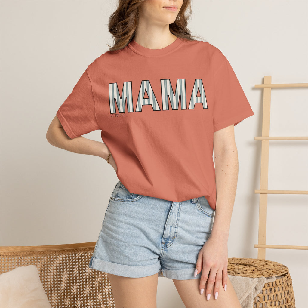 MAMA block letters T-Shirt | Retro Outline Typography, Mother's Day
