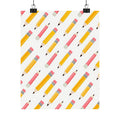 Pencil Pattern Matte Poster — Back-to-School Classroom Art Print