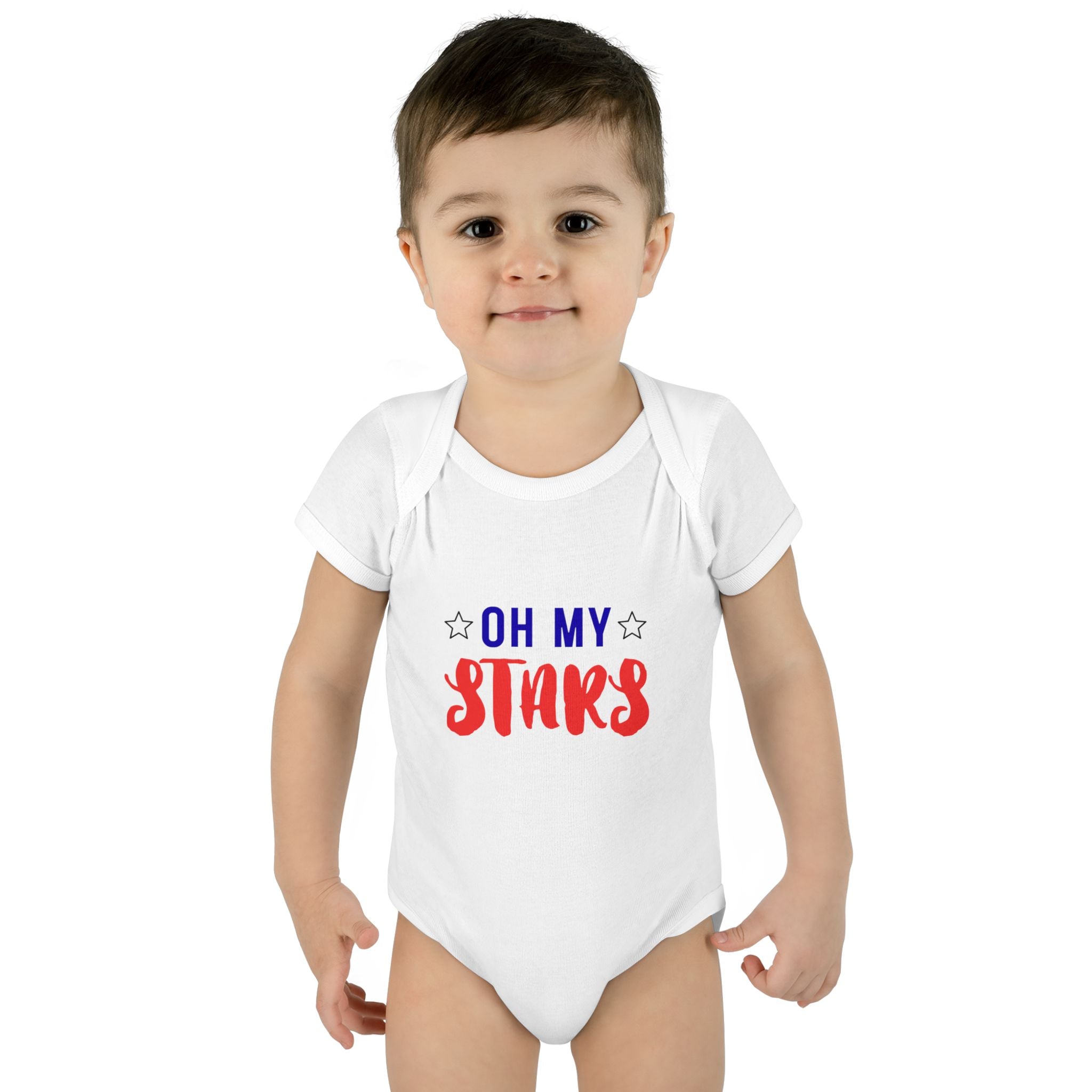 Infant Bodysuit - "Oh My Stars" Patriotic Baby One-Piece