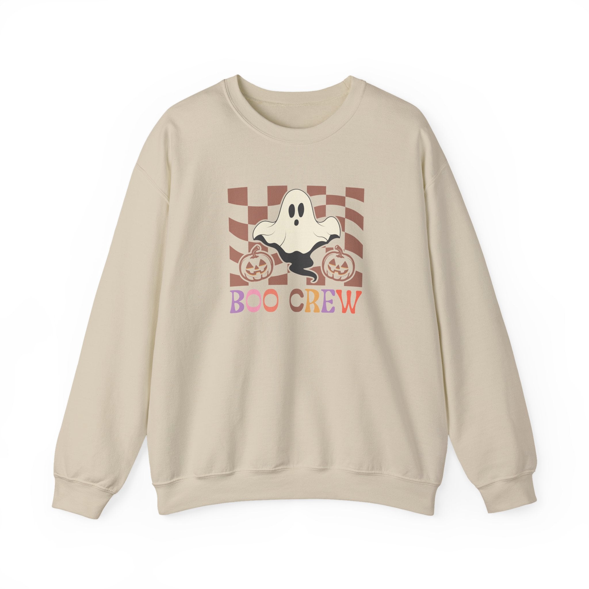 Boo Crew Halloween Crewneck Sweatshirt — Cute Ghost & Pumpkins