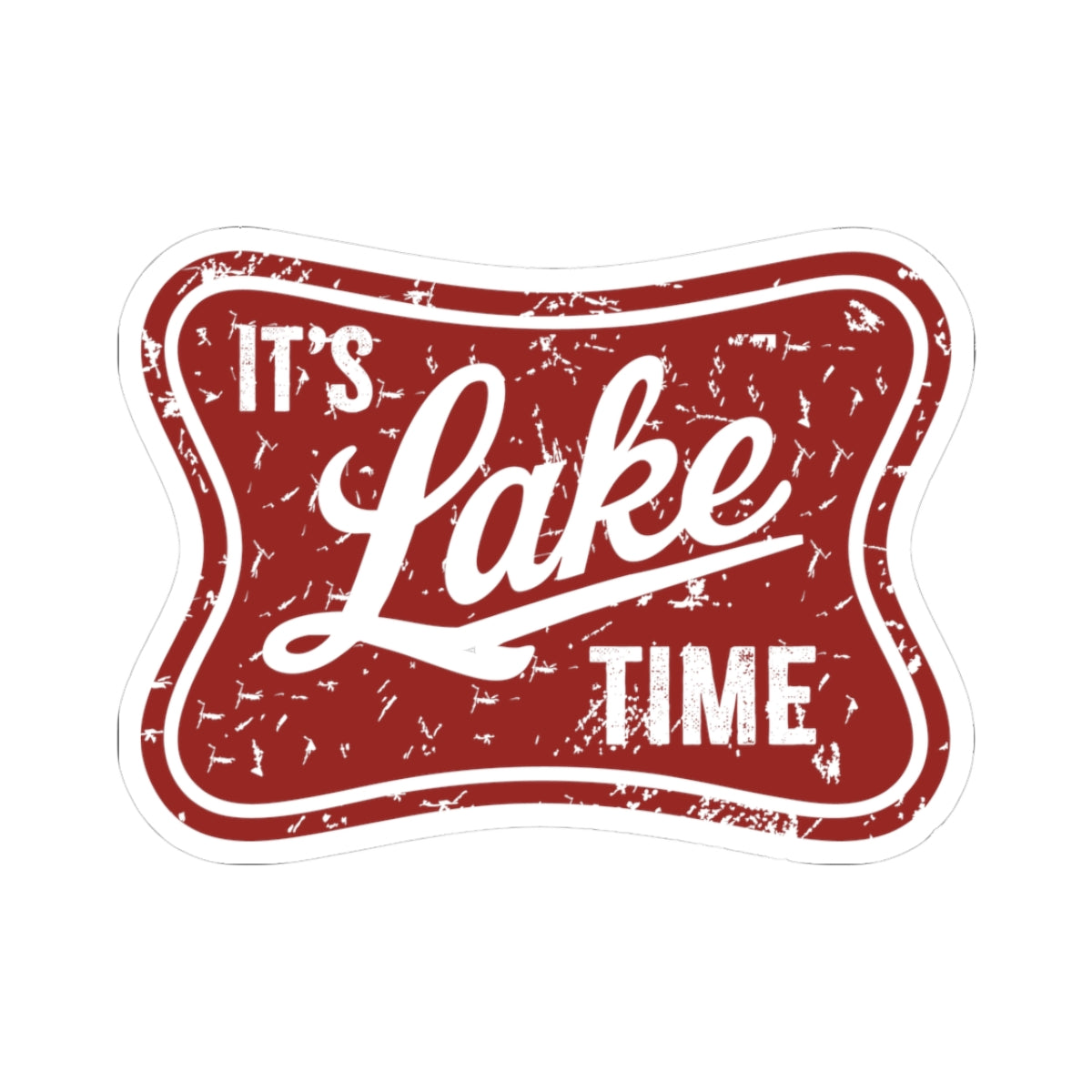 It's Lake Time Sticker — Vintage Distressed Lakeside Decal for Water Lovers